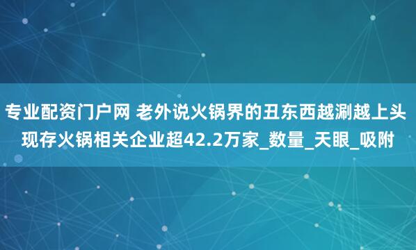 专业配资门户网 老外说火锅界的丑东西越涮越上头 现存火锅相关企业超42.2万家_数量_天眼_吸附
